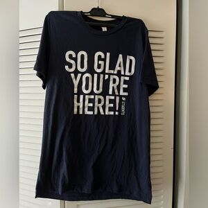 So Glad You’re Here Navy Blue T-shirt, Size Medium